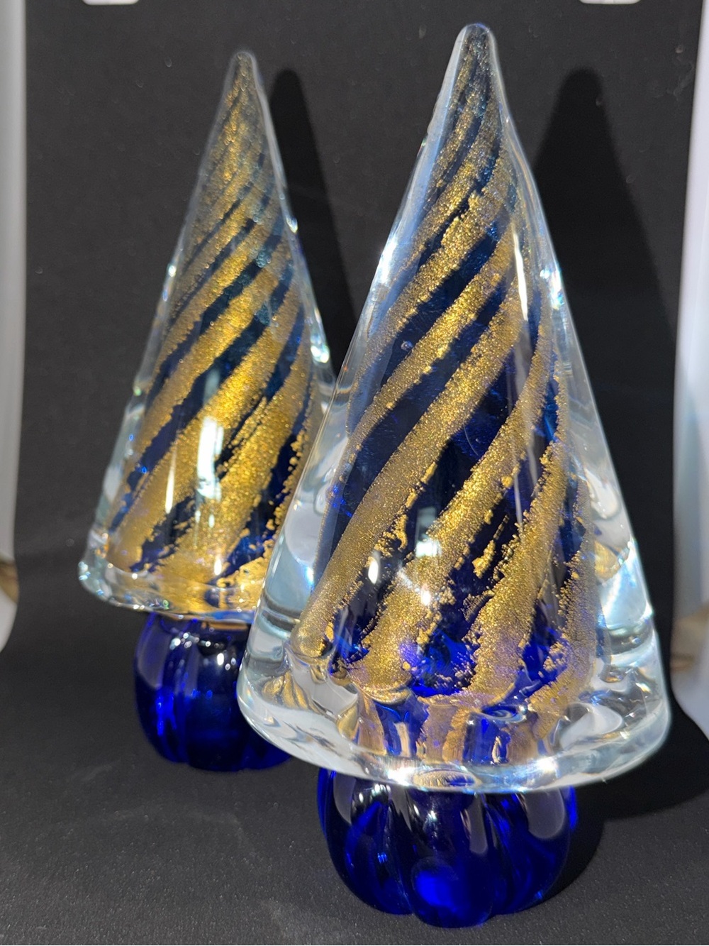 Pair of Murano Vintage Handblown Glass Trees